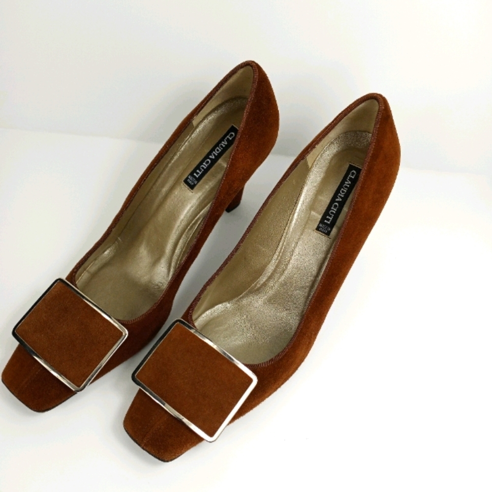 Claudia Ciuti Brown Leather Pumps